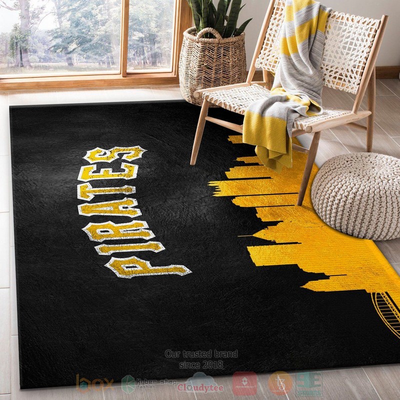 Pittsburgh Pirates Skyline MLB Team Area Rugs 1