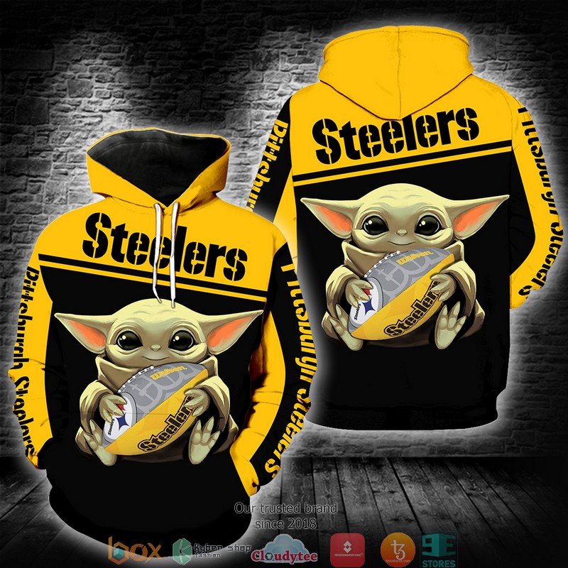 Pittsburgh Steelers Baby Yoda 3D Full All Over Print Shirt hoodie