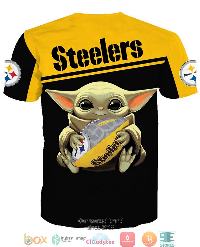 Pittsburgh Steelers Baby Yoda 3D Full All Over Print Shirt hoodie 1 2 3 4 5 6