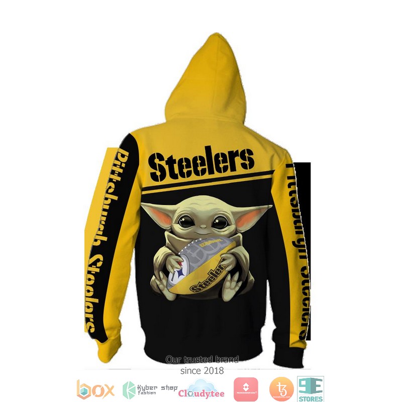 Pittsburgh Steelers Baby Yoda 3D Full All Over Print Shirt hoodie 1 2 3 4 5 6 7