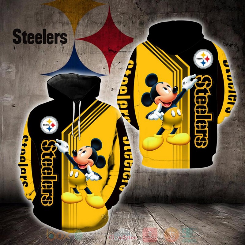 BEST Pittsburgh Steelers NFL Mickey Mouse 3D T-Shirt, Hoodies 18 Pittsburgh Steelers NFL Mickey Mouse 3D Hoodie Shirt