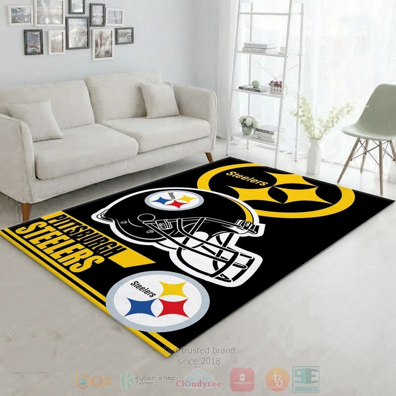 Pittsburgh Steelers NFL Team Logo Helmet Area Rugs