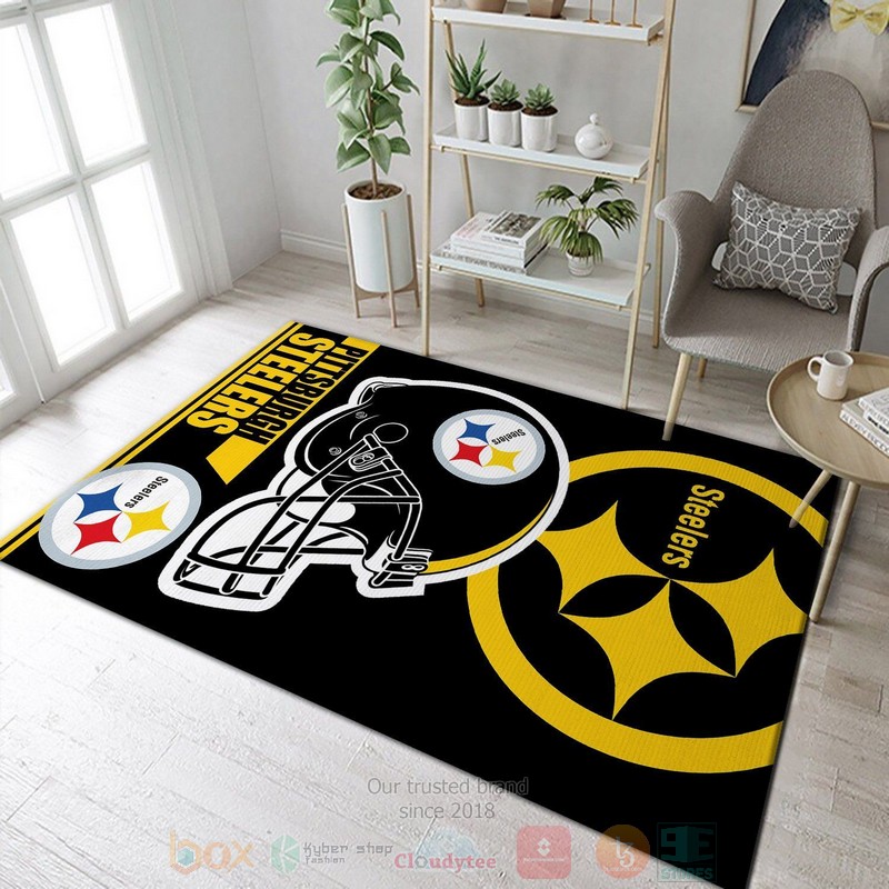 Pittsburgh Steelers NFL Team Logo Helmet Area Rugs 1