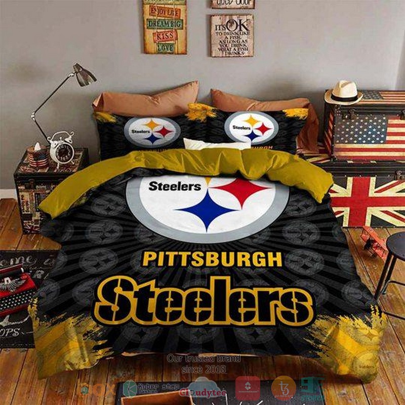 Pittsburgh Steelers NFL logo black yellow Bedding Set