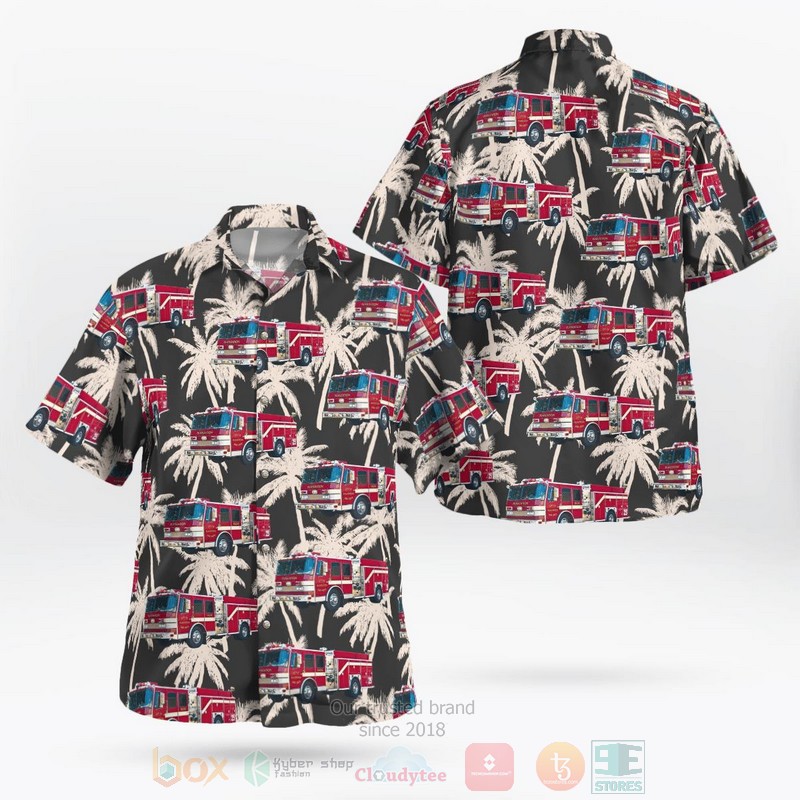 BEST Plantation, Broward County, Florida, Plantation Fire Department 3D Aloha Shirt word1