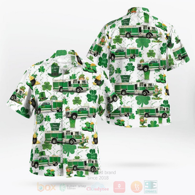BEST Point Pleasant Fire Dept. Saint Patrick's Day 3D Aloha Shirt word3