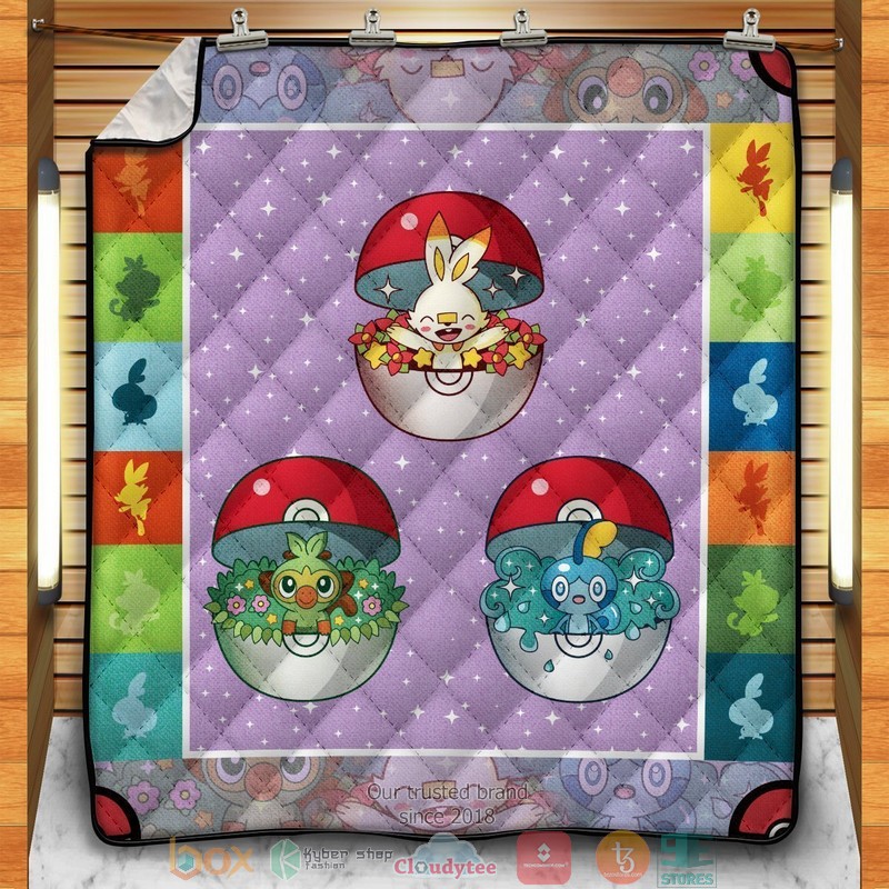 Poke Sword Shield Quilt Blanket
