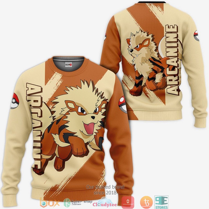 Pokemon Arcanine Anime 3D Shirt, Bomber jacket 2 Pokemon Arcanine Anime 3D Shirt Bomber jacket 1