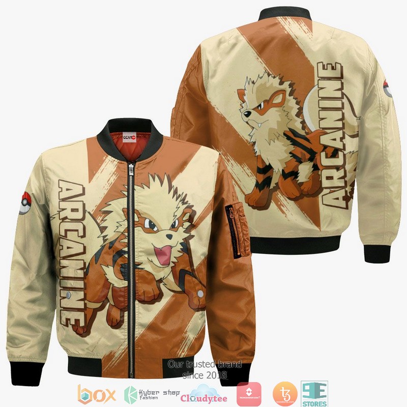 Pokemon Arcanine Anime 3D Shirt, Bomber jacket 4 Pokemon Arcanine Anime 3D Shirt Bomber jacket 1 2 3