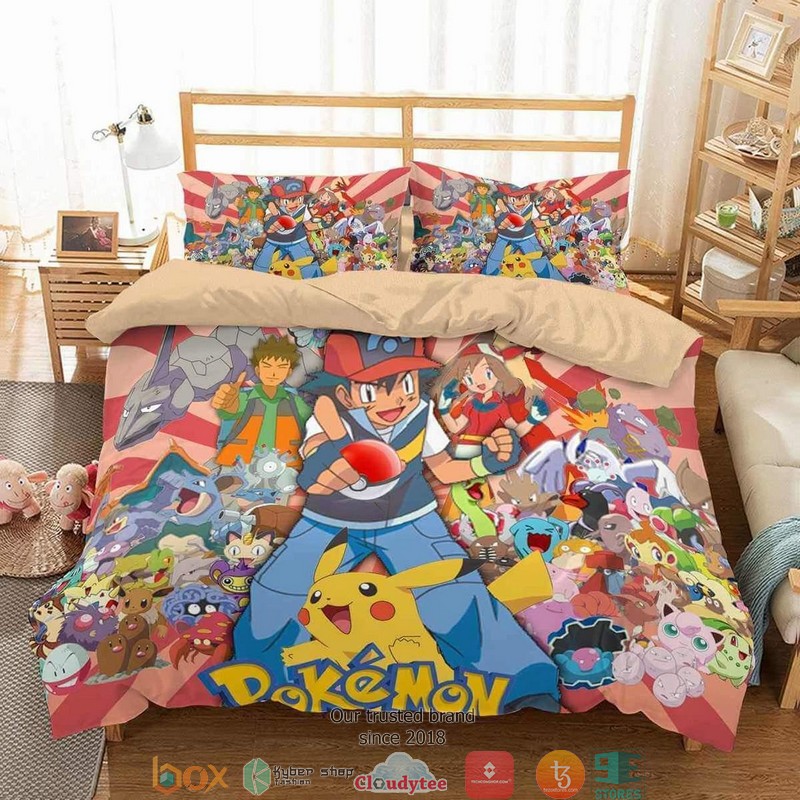 Pokemon Characters Duvet Cover Bedroom Set