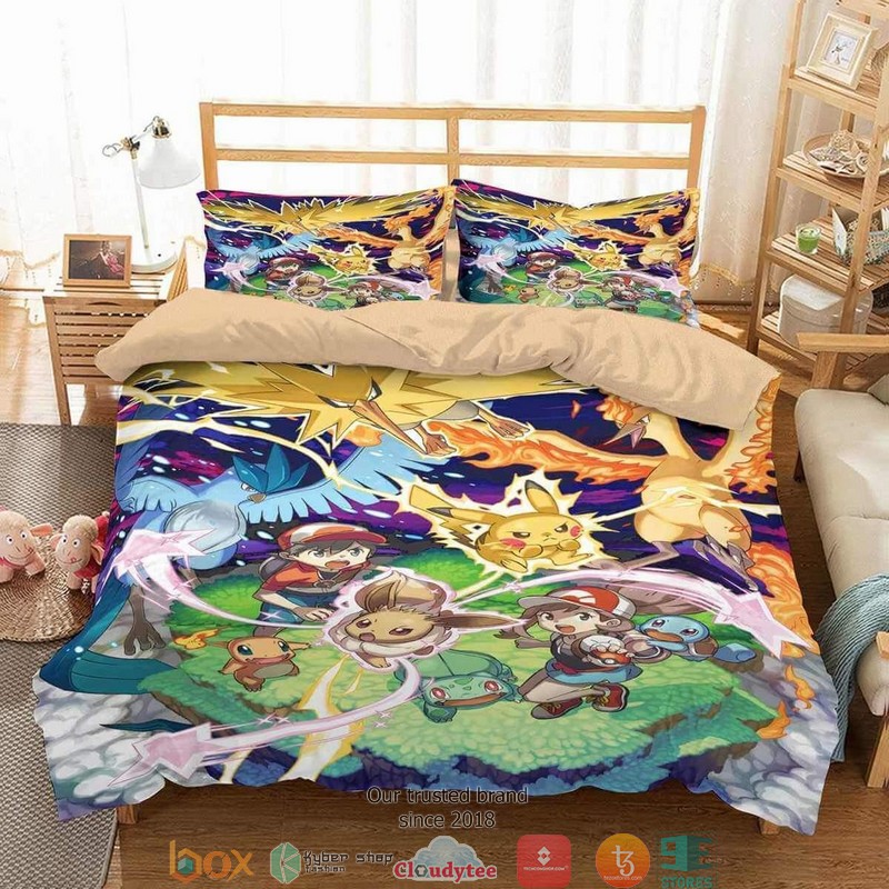 Pokemon Characters Go Duvet Cover Bedroom Set