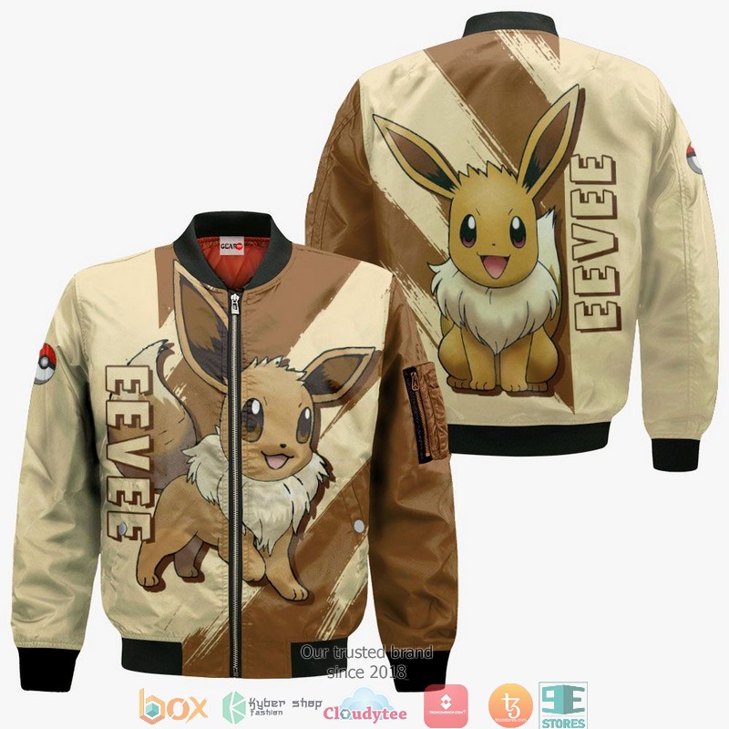 Pokemon Eevee Pokemon Anime Merch 3D Shirt, Bomber jacket 4 Pokemon Eevee Pokemon Anime Merch 3D Shirt Bomber jacket 1 2 3