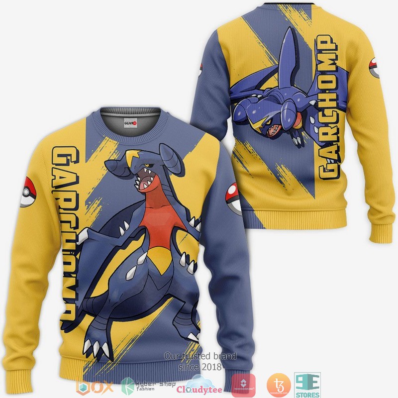Pokemon Garchomp Anime 3D Shirt, Bomber jacket 2 Pokemon Garchomp Anime 3D Shirt Bomber jacket 1