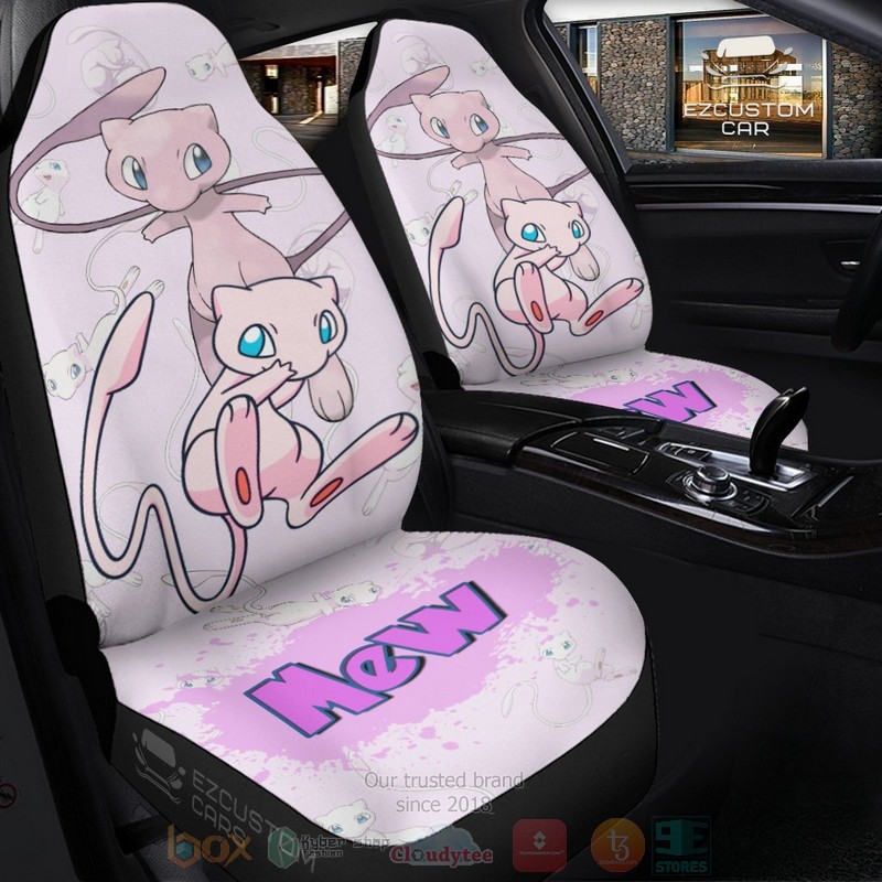 BEST-Anime Pokemon Mew Luxury Car Seat Covers 3 Pokemon Mew Anime Car Seat Cover 1 2