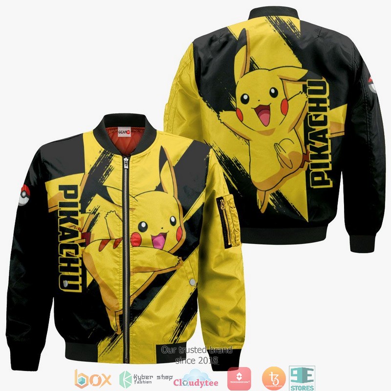Pokemon Pikachu Anime 3D Shirt, Bomber jacket 4 Pokemon Pikachu Anime 3D Shirt Bomber jacket 1 2 3