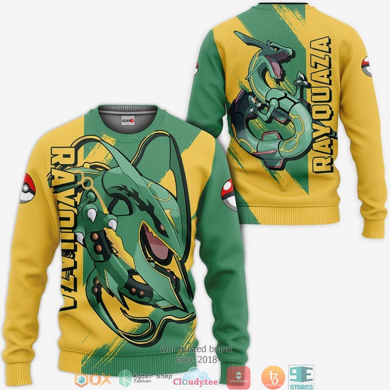 Pokemon Rayquaza Anime 3D Shirt, Bomber jacket 2 Pokemon Rayquaza Anime 3D Shirt Bomber jacket 1