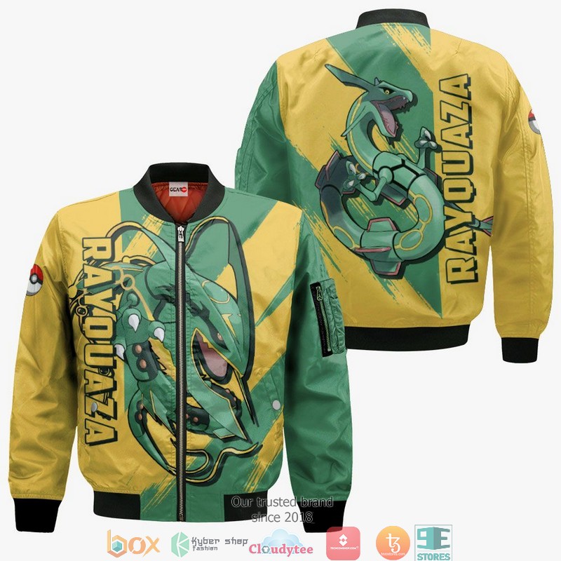 Pokemon Rayquaza Anime 3D Shirt, Bomber jacket 4 Pokemon Rayquaza Anime 3D Shirt Bomber jacket 1 2 3