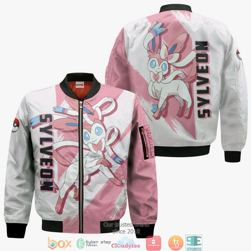 Pokemon Sylveon Anime 3D Shirt, Bomber jacket 4 Pokemon Sylveon Anime 3D Shirt Bomber jacket 1 2 3