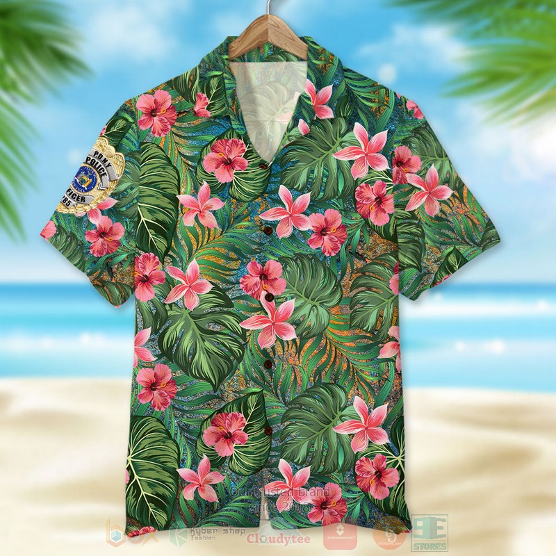 BEST Police Badge, Floral 3D Aloha Shirt 3 BEST Police Badge, Floral 3D Aloha Shirt word3