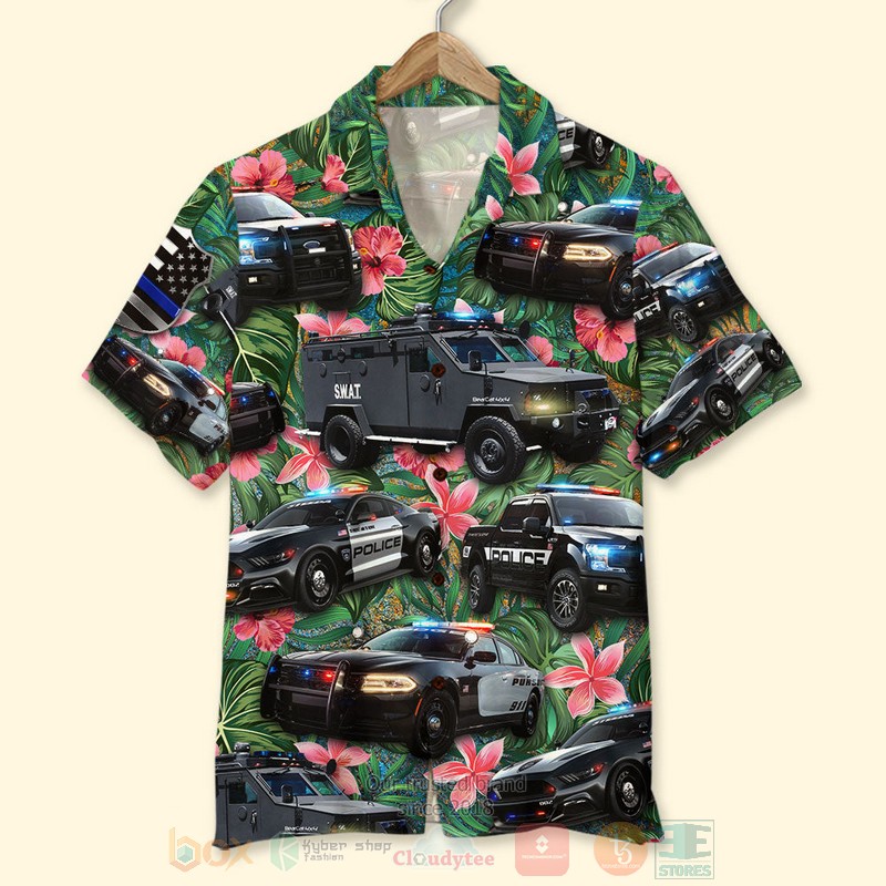 BEST Police Vehicles 3D Aloha Shirt word1