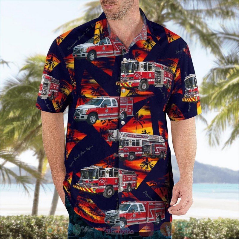BEST Pompano Beach, Broward County, Pompano Beach Fire Rescue 3D Aloha Shirt 4 BEST Pompano Beach, Broward County, Pompano Beach Fire Rescue 3D Aloha Shirt word2