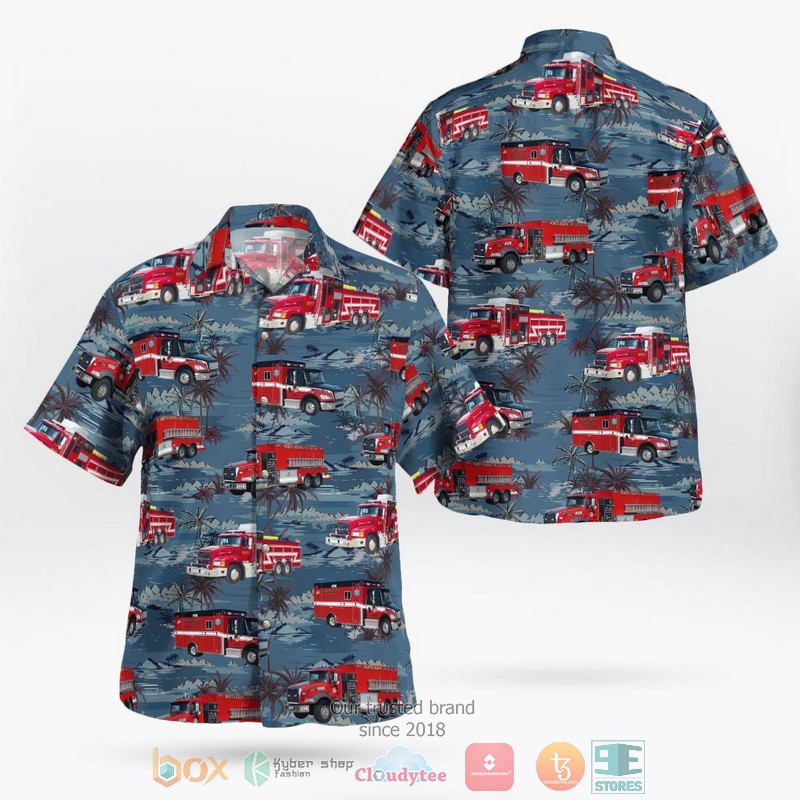 Poplar Grove Illinois North Boone District-3 Fire and EMS Hawaiian Shirt word3