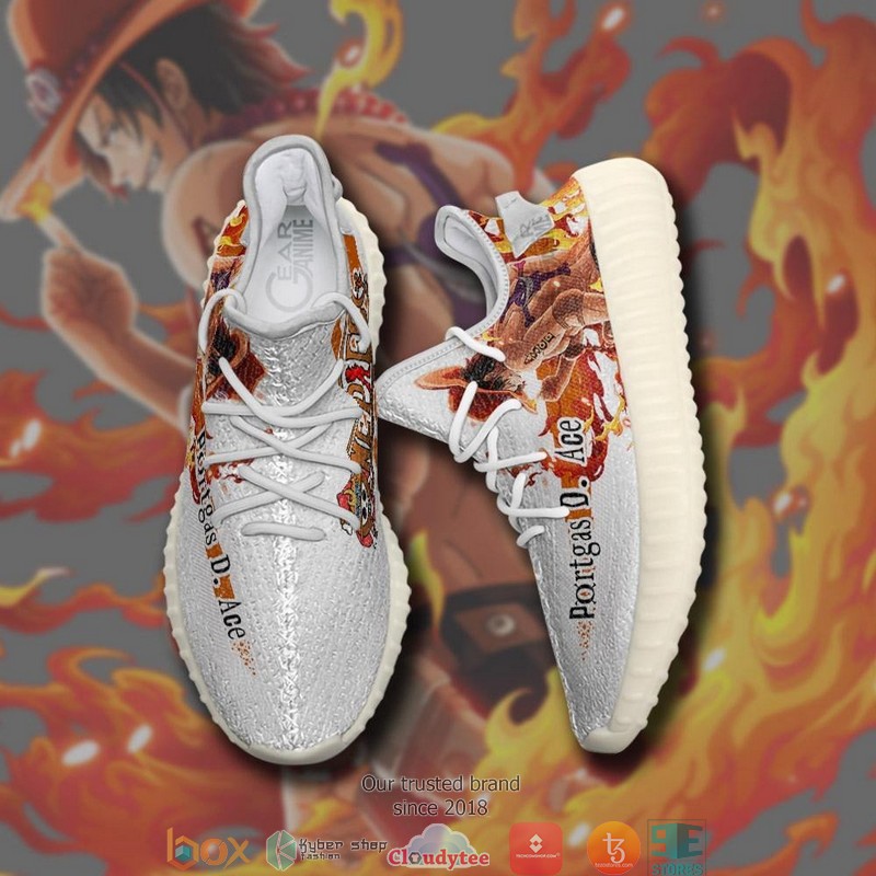 Portgas D Ace One Piece Anime Yeezy Sneaker Shoes 1
