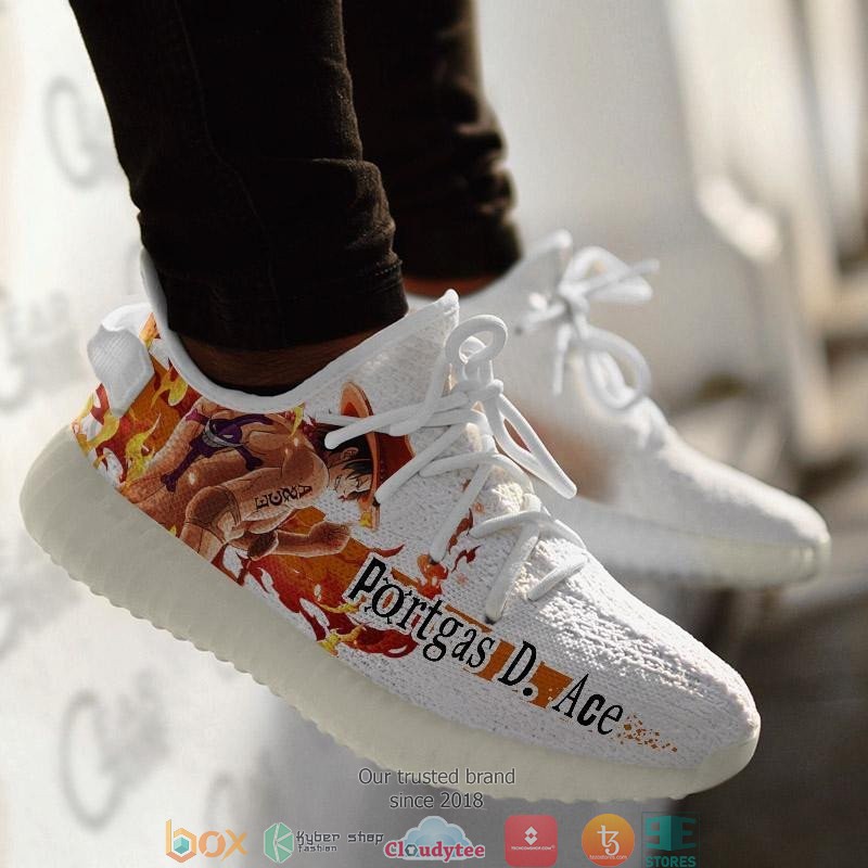 Portgas D Ace One Piece Anime Yeezy Sneaker Shoes 1 2 3 4
