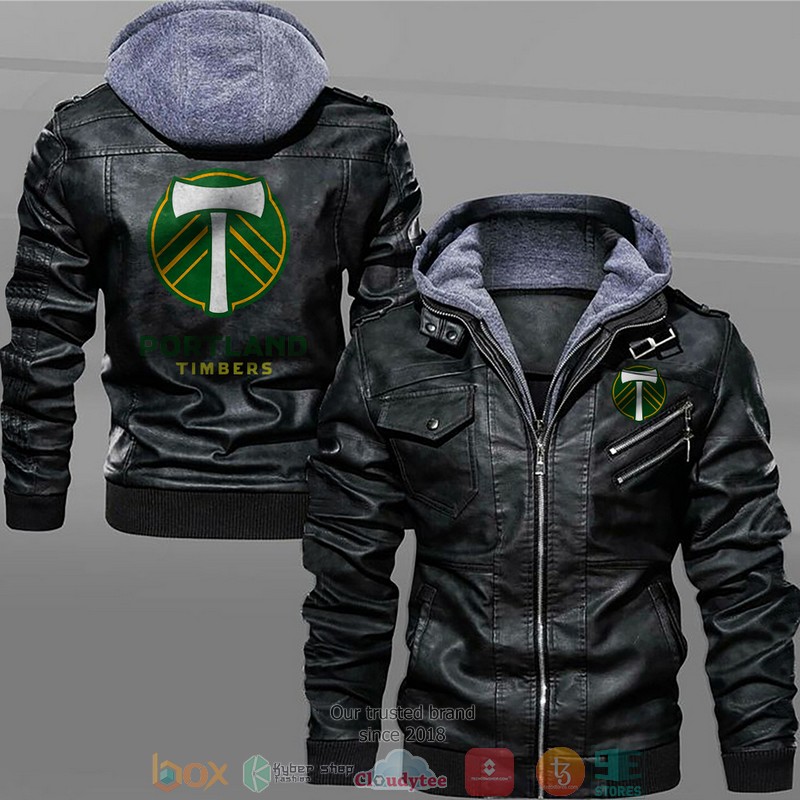 Portland Timbers Black Brown Leather Jacket