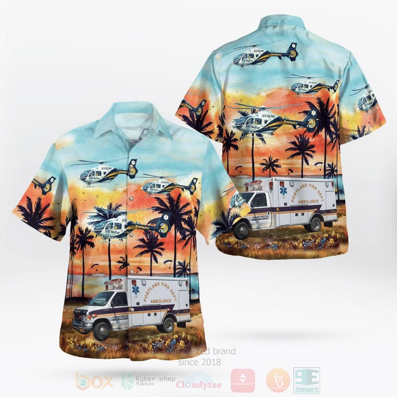 BEST Portland Volunteer Fire Department 3D Aloha Shirt word1