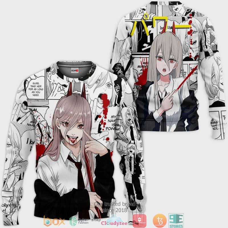 Power Blood Devil Manga Chainsaw Man Anime 3D Shirt, Bomber jacket 2 Power Blood Devil Manga Chainsaw Man Anime 3D Shirt Bomber jacket 1