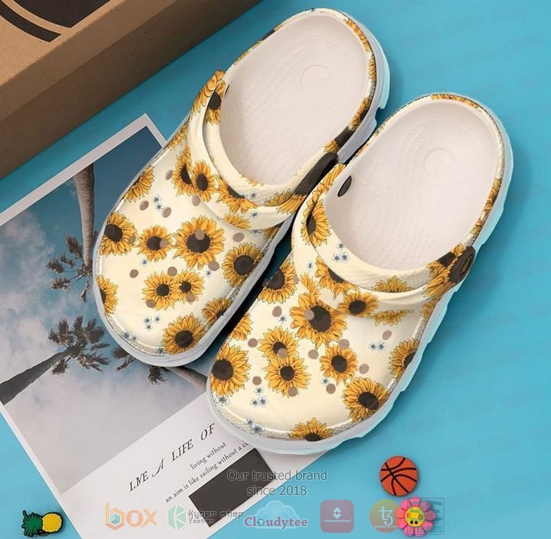 NEW Hippie Sunflower Pattern crocs crocband shoes