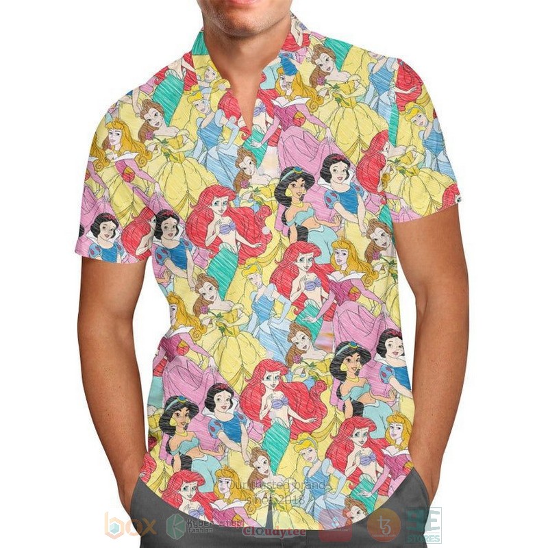 BEST Princess Sketches Disney All Over Print Aloha Shirt 3 Princess Sketches Disney Short Sleeve Hawaiian Shirt