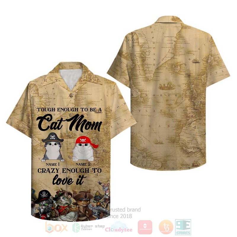 BEST Purrate Tough Enough To Be A Cat Mom Pirrate Day Custom Name 3D Aloha Shirt word1