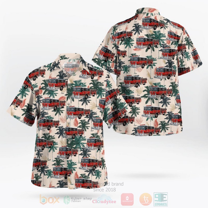 BEST Queens, New York, Broad Channel Volunteer Fire Department 3D Aloha Shirt word2