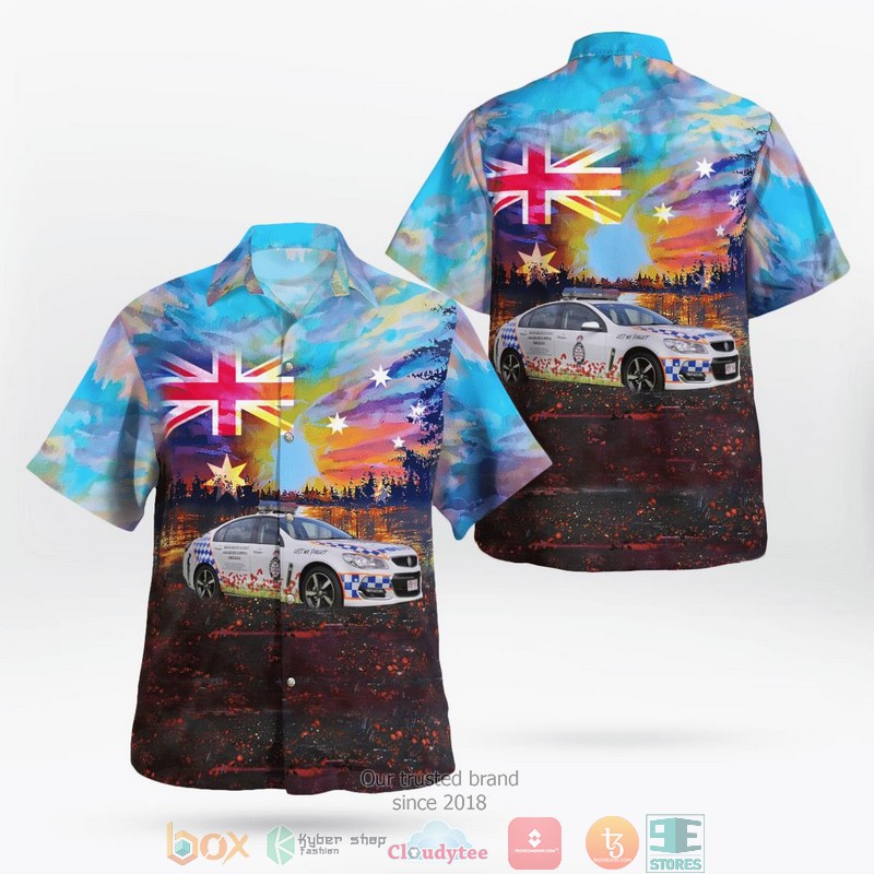NEW Queensland Police Service QPS Patrol Car ANZAC Day Hawaii Shirt word1