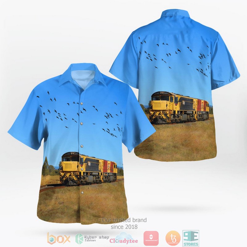 NEW Queensland Rail QR Light Engine Hawaii Shirt 1 NEW Queensland Rail QR Light Engine Hawaii Shirt word1