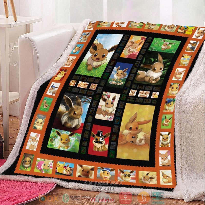 Quilted Eevee Throw Blanket