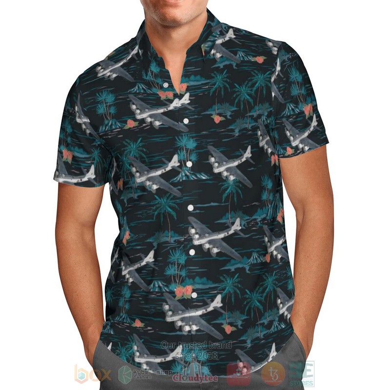 BEST RAF Boeing B-17 Mk IIA Flying Fortress 3D Aloha Shirt 2 RAF Boeing B 17 Mk IIA Flying Fortress Hawaiian Shirt 1
