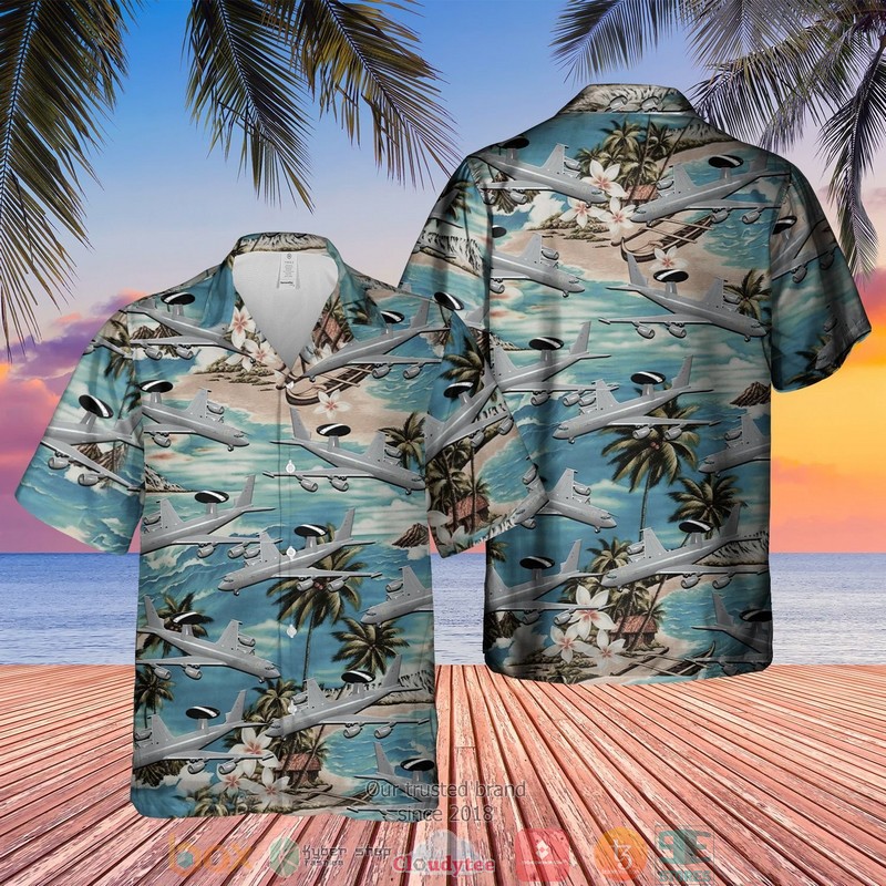 RAF Boeing E 3D Sentry AEW1 Blue Hawaiian Shirt Short