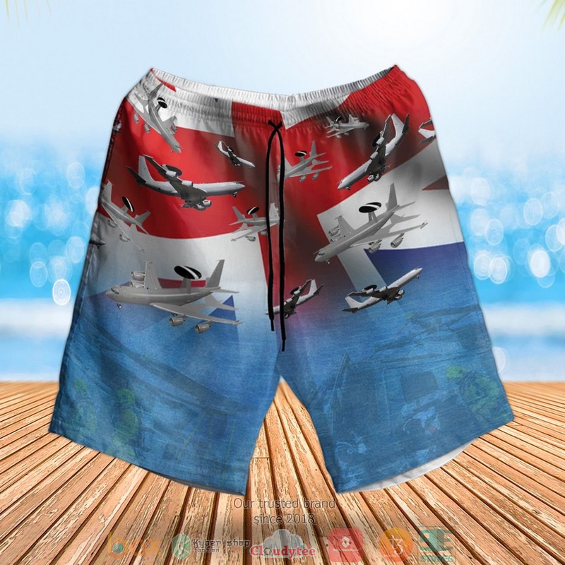 RAF Boeing E-3D Sentry AEW1 Flag Hawaiian Shirt, Short 3 RAF Boeing E 3D Sentry AEW1 Flag Hawaiian Shirt Short 1 2