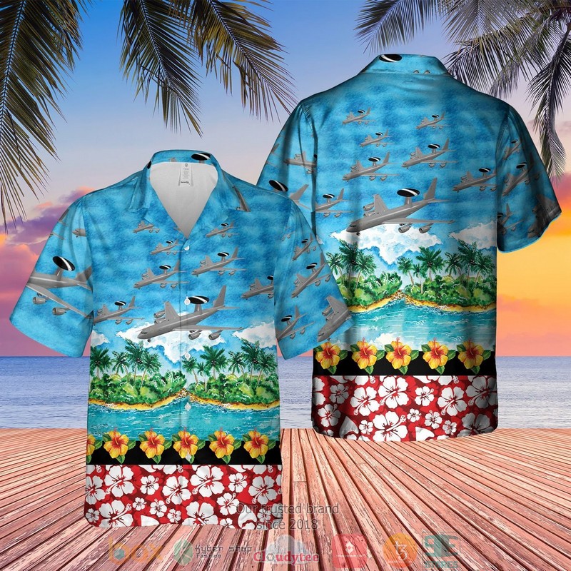 RAF Boeing E-3D Sentry AEW1 Hawaiian Shirt 1 RAF Boeing E 3D Sentry AEW1 Hawaiian Shirt