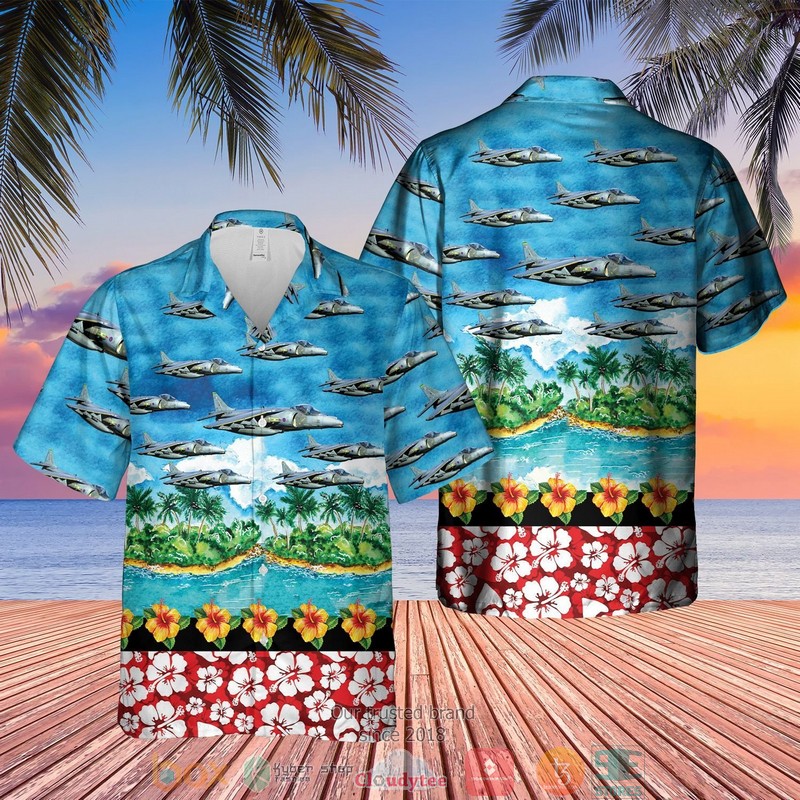 RAF British Aerospace Harrier II Harrier GR7 Hawaiian Shirt 1 RAF British Aerospace Harrier II Harrier GR7 Hawaiian Shirt