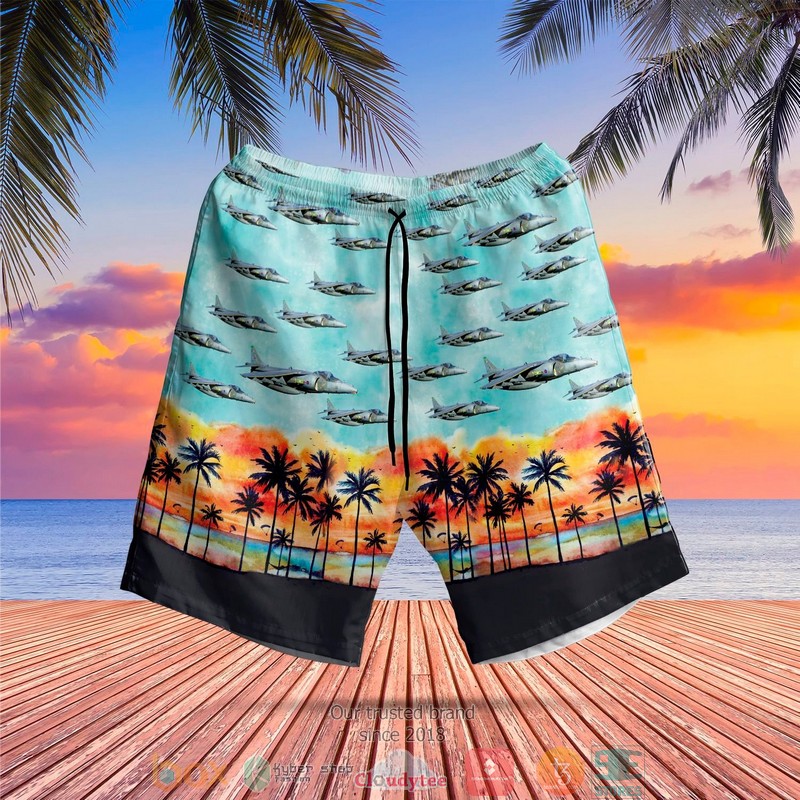 RAF British Aerospace Harrier II Harrier GR7 Hawaiian Shirt, Short 2 RAF British Aerospace Harrier II Harrier GR7 Hawaiian Shirt Short 1