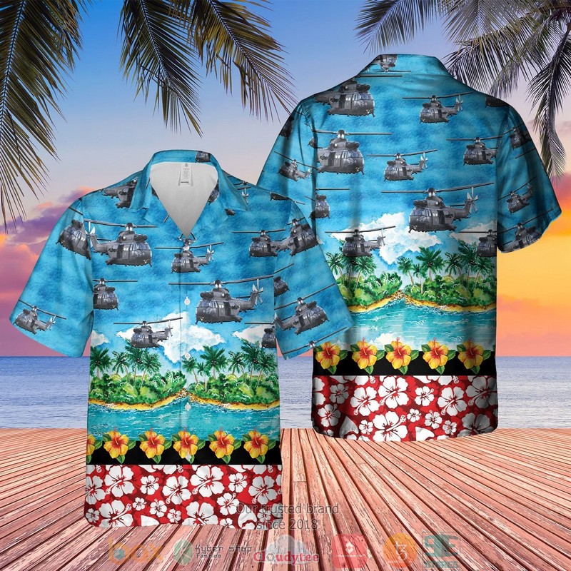 RAF The Puma HC MK2 Hibiscus Blue Hawaiian Shirt