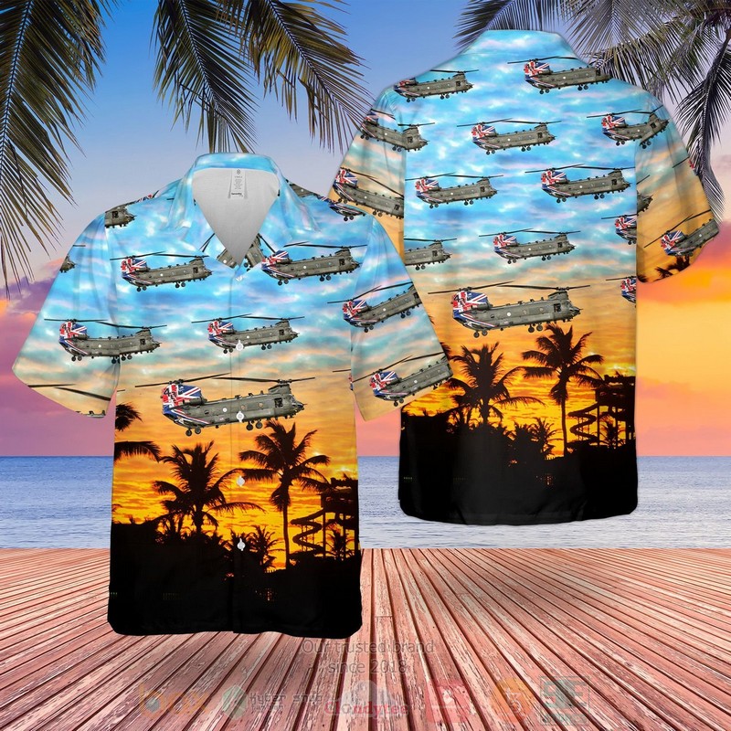 RAF Union Jack Boeing Chinook 40th Anniversary Hawaiian Shirt