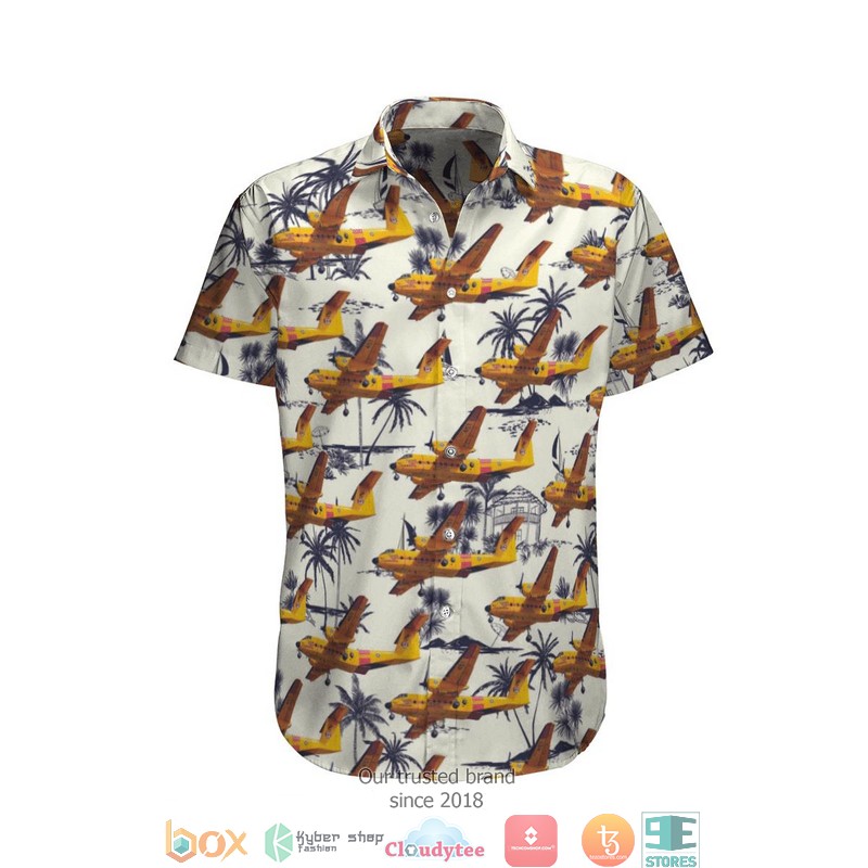 RCAF De Havilland Canada CC-115 Buffalo DHC-5 White Limited Hawaiian Shirt word1