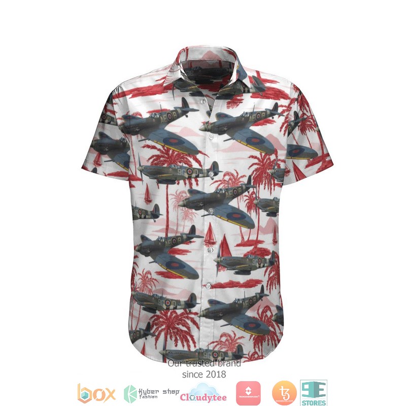RCAF Supermarine Spitfire red coconut Limited Hawaiian Shirt word3