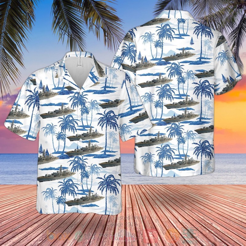 BEST RN DUKE CLASS TYPE 23 FRIGATE 3D Aloha Shirt 3 RN DUKE CLASS TYPE 23 FRIGATE Hawaiian Shirt