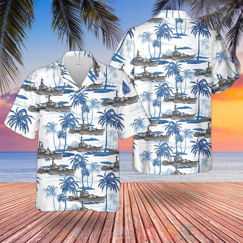 BEST RN Historical Battle-class Destroyer 3D Aloha Shirt 2 RN Historical Battle class Destroyer Hawaiian Shirt